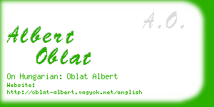 albert oblat business card